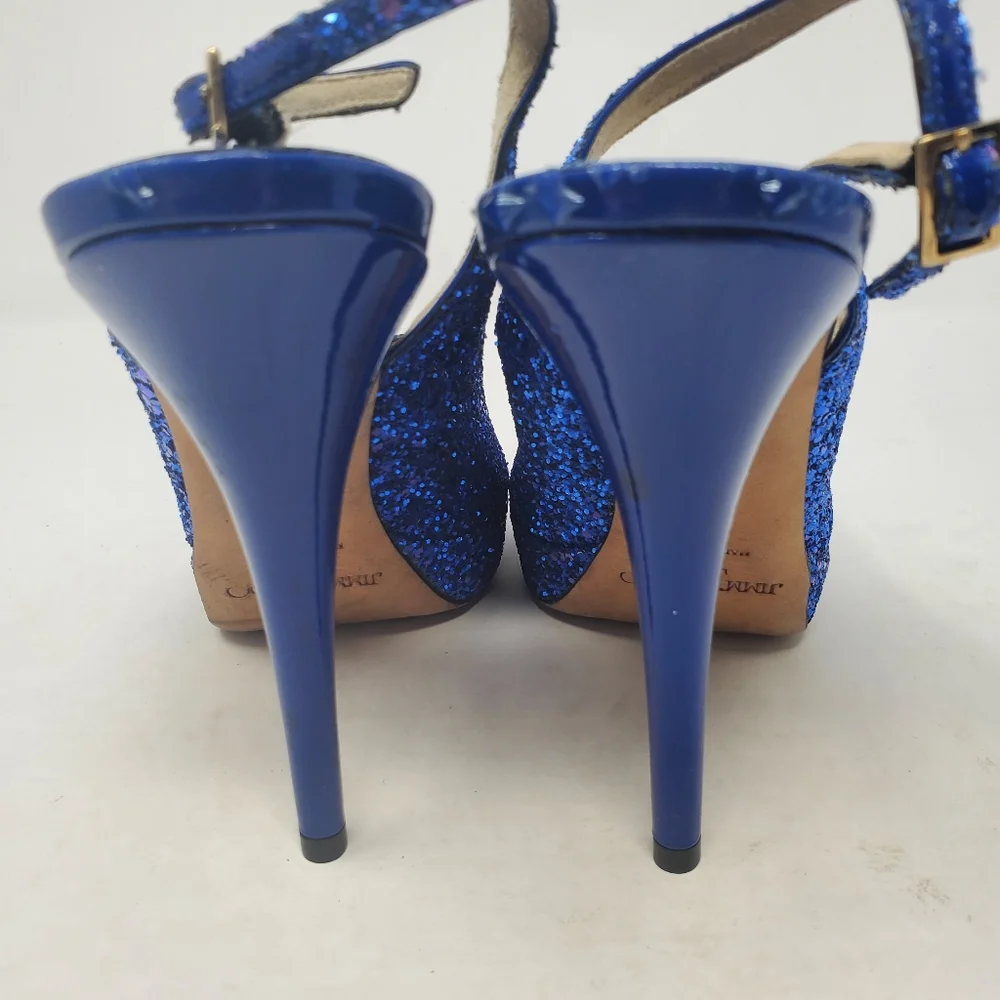 Jimmy Choo Blue Glitter Pumps